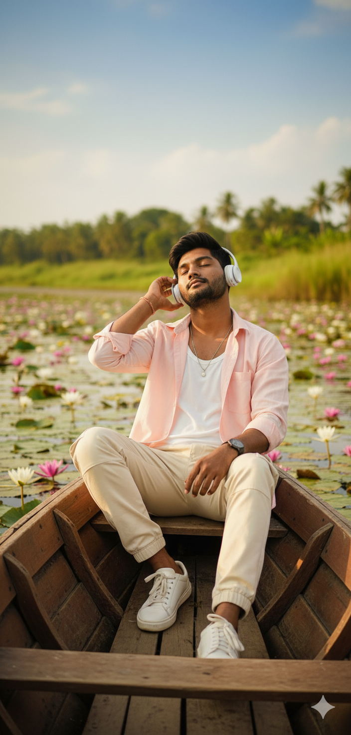 Boat ride in Lotus river